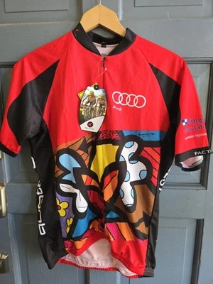 NEW Pactimo Best Buddies Hearst Castle Cycling Jersey sz Med AUDI, Keith Haring - Image 1 of 3