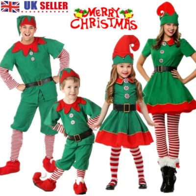 Women Ladies Girls Elf Costume Christmas Fancy Dress Xmas Santa Helper Outfits - Image 1 of 4