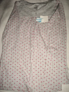 Girls Knit Top Gray Dots Size Large (10-12)  Nwt - Picture 1 of 2