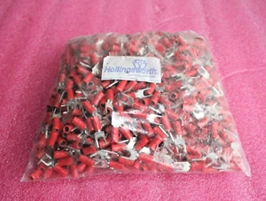 Hollingsworth BS20533 Crimp Term, #6 Spade, Red nylon, Tin Copper, 16-14AWG,1000 - Picture 1 of 8