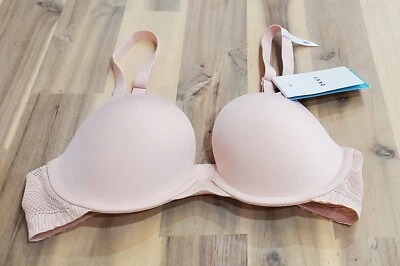 Sutiã DKNY Lace Comfort Underwire Demi em Blush Tamanho 30C - Imagem 1 de 4