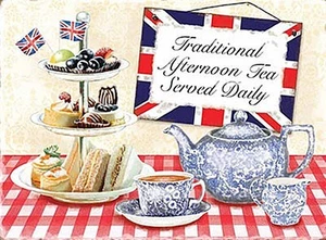 Traditional Afternoon Tea Daily (LS) large steel sign 400mm x 300mm (og)  - Picture 1 of 1