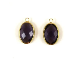 Faceted Oval Glass Mixed Color and Gold Connectors Pendants, 25X14mm, 2 pcs - Picture 1 of 17