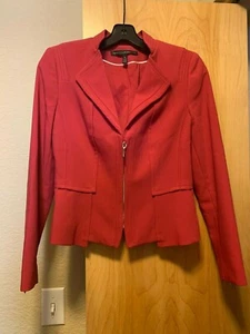 White House Black Market Raspberry Dark Pink Blazer 2P Petite Zipper - Picture 1 of 1