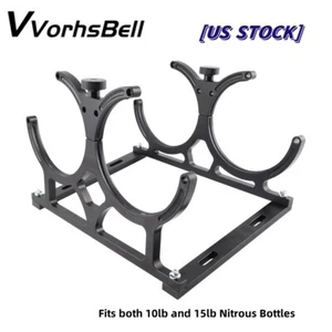 Aluminum 7" Nitrous Dual Bottle Bracket Holder Kit for 10-15 Lb Bottles Black US - Picture 1 of 7