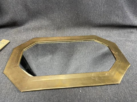 Vintage Arts And Crafts Brass Wall Mirror Decorative 9.25”x15” Cover