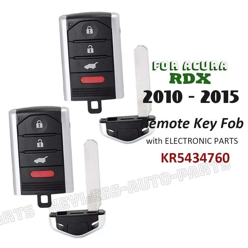 2x KR5434760 for Acura RDX 2010 2011 2012 2013 2014 2015 Keyless Remote Key Fob - Image 1 of 4