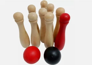 Kids Wooden Bowling Skittles Game Toy Play Indoor Outdoor Party Christmas Gift - Picture 1 of 3