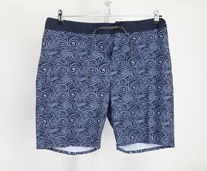 BYLT Coastal Boardshorts Herren groß blau geometrische Taschen Kordelzug - Bild 1 von 10