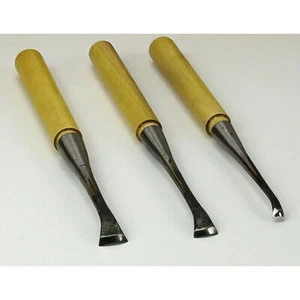 3Pcs Wood Carving Knife Bent Spoon Gouge Hand Chisel Set Woodworking Tools Kit - Picture 1 of 8