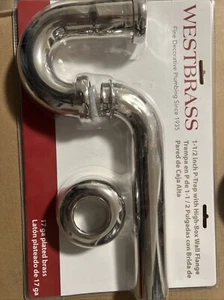 Westbrass R400-1-05 1-1/2" P- Trap with High- Box Flange, Polished Nickel - Picture 1 of 1