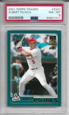 2001 Topps Traded Albert Pujols Rookie #T247 Graded PSA 8 Near Mint - Mint (RC)