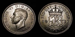 GREAT BRITAIN 1937 Sixpence BU - Picture 1 of 1