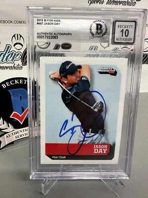 JASON DAY SIGNED 2015 SI FOR KIDS SPORTS ILLUSTRATED GOLF ON CARD BECKETT BGS 10 - Image 1 of 4