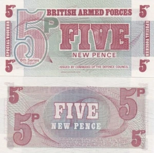 British Armed Forces - 5 N. Pence 1972 UNC 6th. Ser. M47 Lemberg-Zp - Picture 1 of 1