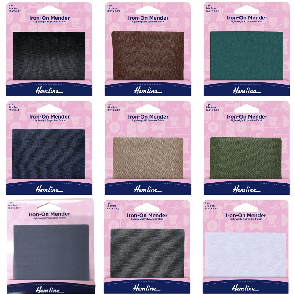 Hemline Lightweight Polycotton Iron On Mending Repair Patch 24cm x 9cm All Cols - Image 1 of 1