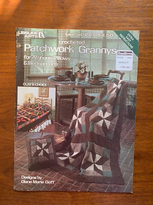 Leisure Arts Leaflet 267 Crochet Patchwork  Grannys Instructions Afghans Pillows - Image 1 of 4