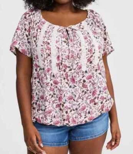 Nuovo con etichette - Top TORRID taglia 3X garza svolazzante manica con orlo elastico incassato - Foto 1 di 10