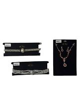 nOir Set of 3 Necklaces. Qty 2 Chokers, Qty 1 Ruby & Crystal Necklace. NWT