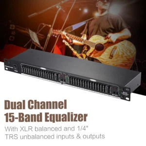 EQ-215 Dual Channels 15-Band Stereo Graphic Equalizer 1U Rack Mount Metal D4C1 - Picture 1 of 10
