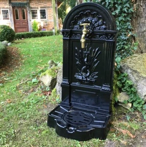 Gartenbrunnen Schlange, Zapfstelle Antik Brunnen, Brunnen, Standbrunnen schwarz - Bild 1 von 10