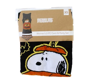 Peanuts Snoopy Pumpkin Halloween 2 Piece Tank Cami and Panty Set Size XS NWT - Picture 1 of 3