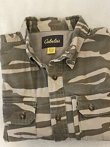 Military Style Classic Camo Button Down Collared Camo Shirt Mens XL