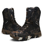 Brown Camo High Tactical Boots Men Waterproof Hiking Shoes Outdoor Hunting Boots