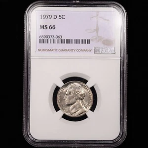 1979-D Jefferson Five Cent 5c - NGC GRADED MS66 - Picture 1 of 4