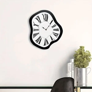 Salvador Dali Melting Wall Clock, Artistic, Black & White, 11.8 ” x 10” - Picture 1 of 6