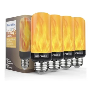 Flickering Flame LED Light Bulbs 4 Modes with Gravity Sensor Halloween 4 Pack - Picture 1 of 6
