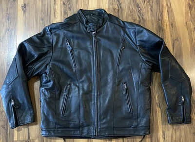 Chaqueta de cuero para motocicleta USA Bikers Dream Apparel para hombre talla 50 Thinsulate Foto 1 de 4