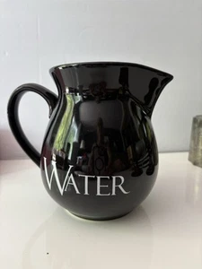 The Old Pottery Company Ceramic Jug Pitcher Black White letters-Water - Picture 1 of 4