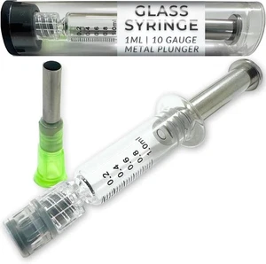 Glasspritze mit Metallkolben - 1 ml Borosilikat Luer Lock, Stärke 10...  - Bild 1 von 1