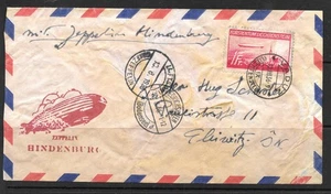 1936 ZEPPELIN COVER, FROM LIECHTENSTE VADUZ TO GLEIWITZ, HINDENBURG. FLIGHT,RARE - Picture 1 of 2