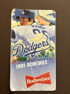 Pubblicità Budwieiser 1991 Vintage Baseball Dodgers Pocket Schedule (BIN1991) - Foto 1 di 5