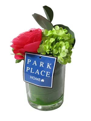 Flor artificial Park Place Home Ranúnculo rosa decoración con florero 5,25 pulgadas Foto 1 de 4