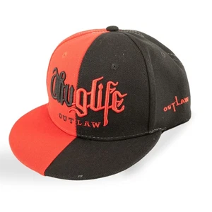 Tupac Thug Life Outlaw Snapback Cap Black Red Hip Hop Streetwear Hat Fitted - Picture 1 of 12