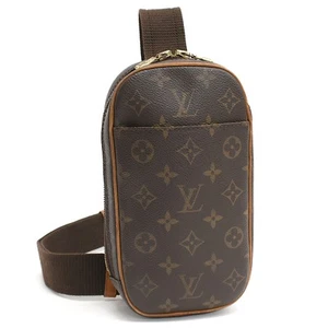 LOUIS VUITTON Monogram Pochette Gange M51870 Sling Bag Brown Canvas b30 T00W - Picture 1 of 9