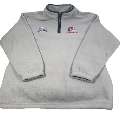 Oklahoma Sooners OU 2004 Nokia Sugar Bowl 1/4 Zip Fleece Pullover Men's Med. VTG - Image 1 of 4