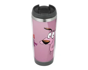 Courage The Cowardly Dog - Travel Mug Thermo Isoliert Edelstahl Kaffeetasse - Bild 1 von 5