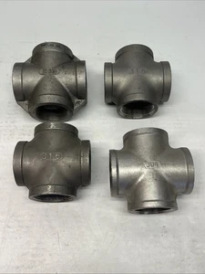 (4x) 1-1/2" 150 Threaded (Female NPT) Cross 304/316 Stainless Steel, 4-Way | NEW - Picture 1 of 11