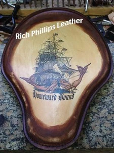 Tattoo HB Harley Chopper Bobber Sportster Motorcycle Seat Rich Phillips Leather - Bild 1 von 1
