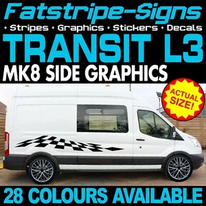 to fit FORD TRANSIT MK8 L3 LWB GRAPHICS STICKERS STRIPES CAMPER VAN MOTORHOME ST - Picture 1 of 2
