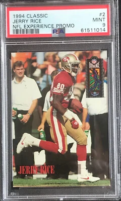 1994 Classic JERRY RICE NFL Experience PROMO #2 PSA 9 MINT ~ only card graded. - Image 1 of 2