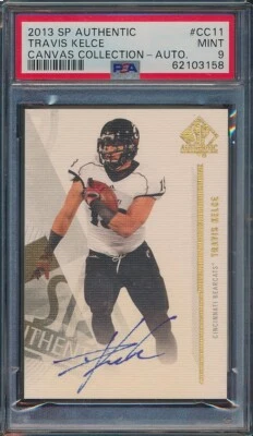2013 SP Authentic FB #CC11 Travis Kelce Cnvas Collection Auto PSA 9 MINT - Image 1 of 2