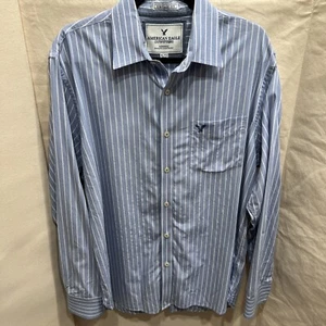 American Eagle Outfitters Herren Oberhemd Vintage Fit blau gestreift Gr. XL - Bild 1 von 4