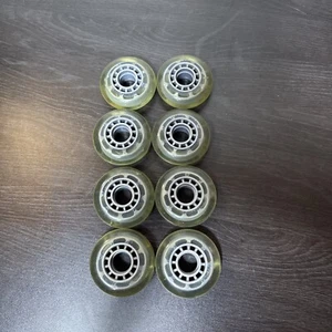 Set of  8 inline Rollerblade wheels Clear Silver 70 mm 82a - Picture 1 of 4