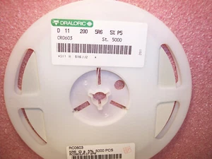 QTY (5000) 5.6 Ohm 1/10W 5% 0603 SMD CHIP RESISTORS D11-200-5R6-5% DRALORIC - Picture 1 of 1