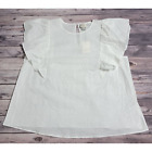 A New Day Flutter Sleeve Blouse White Women's Size Xl